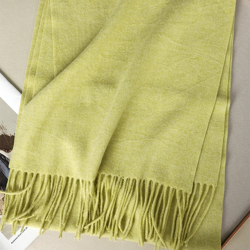 Bunte Winter Schals für Damen | Langer Kaschmir-Optik Wärmeschal | Einfarbig Hijab, Umschlagtuch & Pashmina Kopftuch