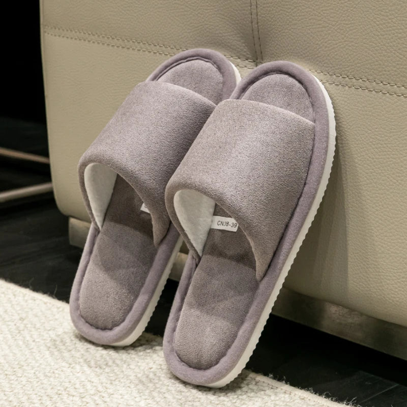 Herren Open-Toe Hausschuhe | Hochwertige, Weiche & Bequeme Schuhe für Zuhause | Rutschfest & Geräuschlos Kaufschwan® Grau 44-45