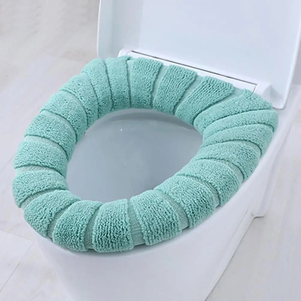 Warme WC-Sitzauflage – Strick-Toilettensitzbezug für Winter | Weiche O-förmige Waschbare Toilettenauflage in Einfarbigem Design (1 Stück) Kaufschwan®