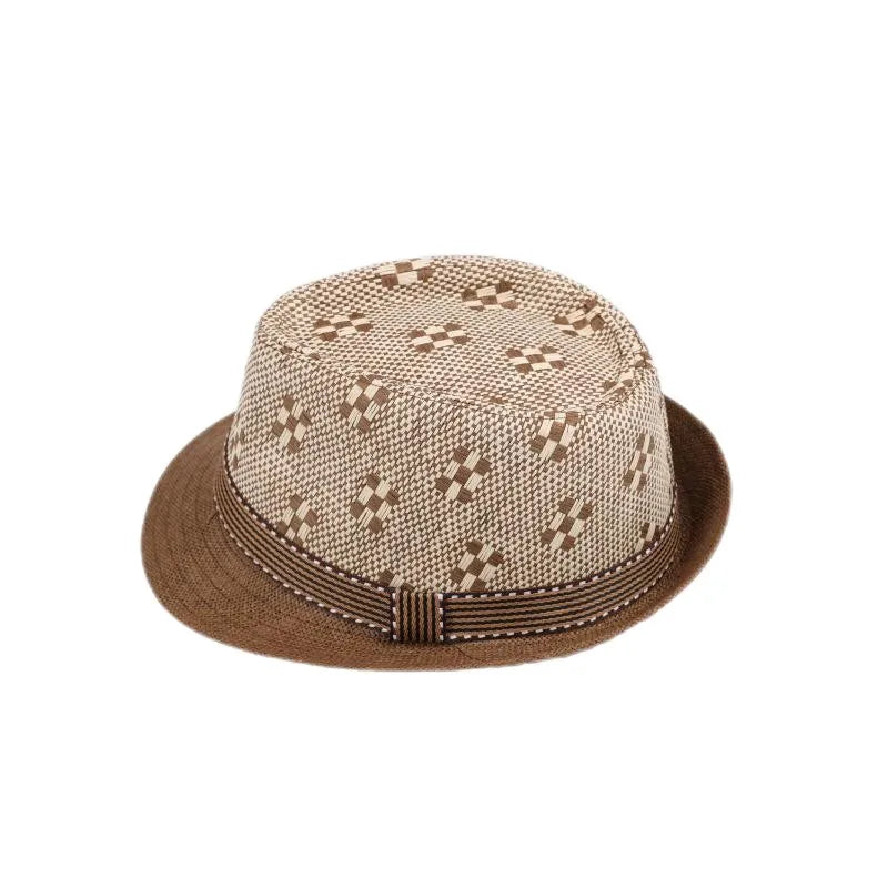Retro Sonnenhut – Britischer Top Hat Stil, Geometrischer Strohhut mit Gürtel, Unisex Strand & Partner Fedoras Kaufschwan®