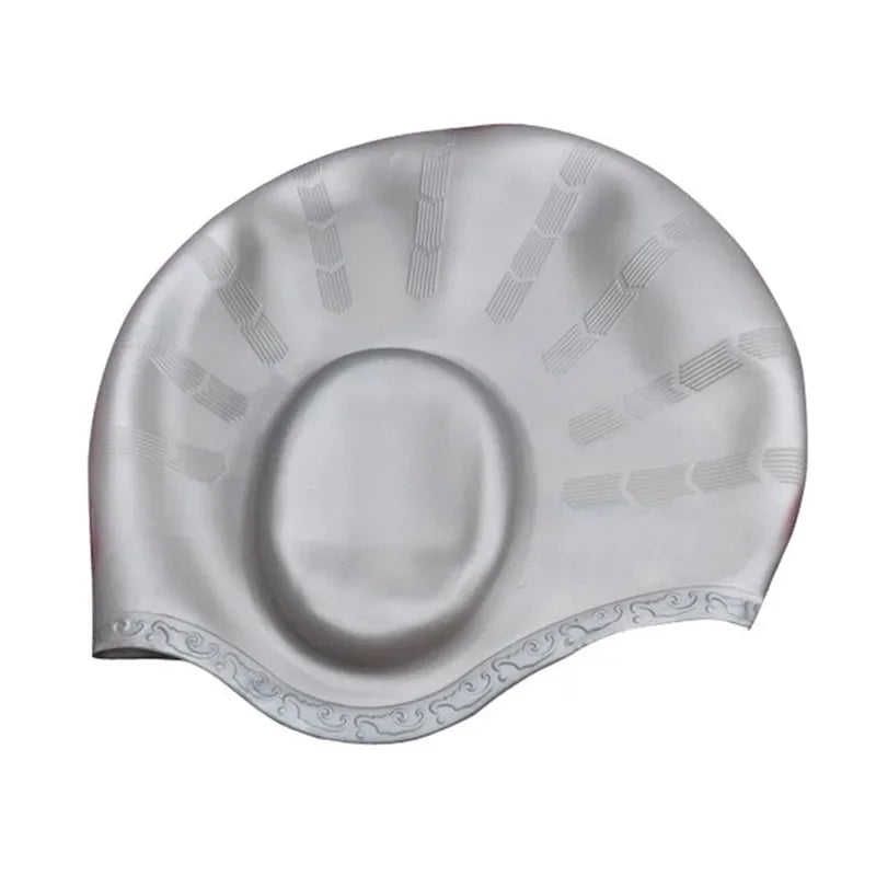 Wasserdichte Schwimmkappe aus Silikon – Hohe Elastizität | Unisex Schwimmhaube mit Ohrenschutz für Langes Haar