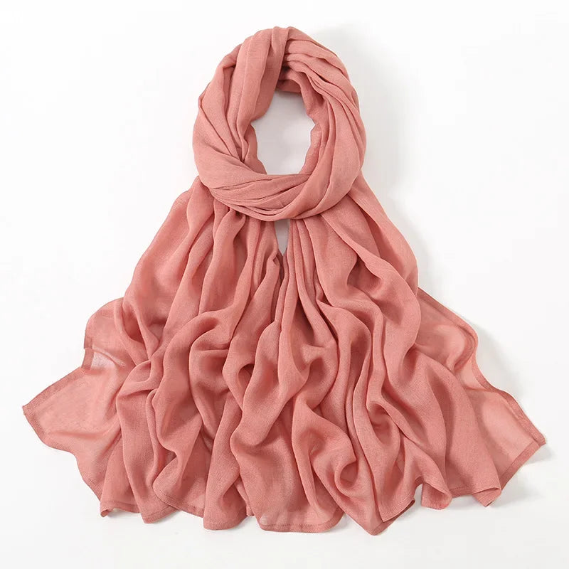 Damen Hijab Schal aus Baumwolle, Rayon & Modal – Großformat 190×85cm | Muslimisches Kopftuch, Eleganter Turban & Umschlagtuch