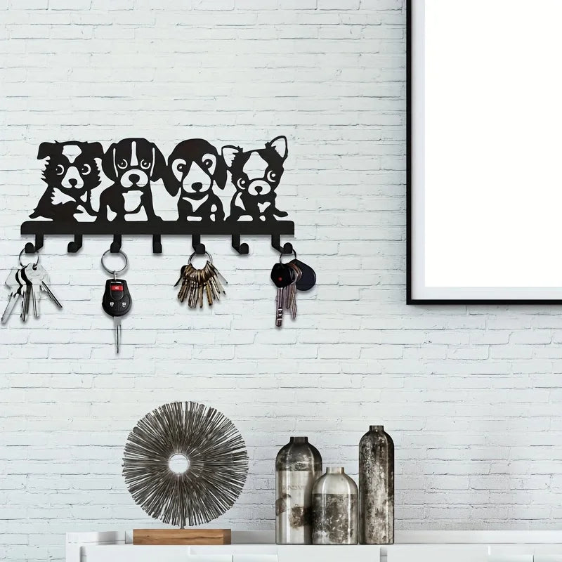 Eleganter Wandhaken im Hunde-Design – Künstlerische Wanddeko aus Metall | Einfach zu Montieren für Jacken, Hüte, Handtücher & Schlüssel