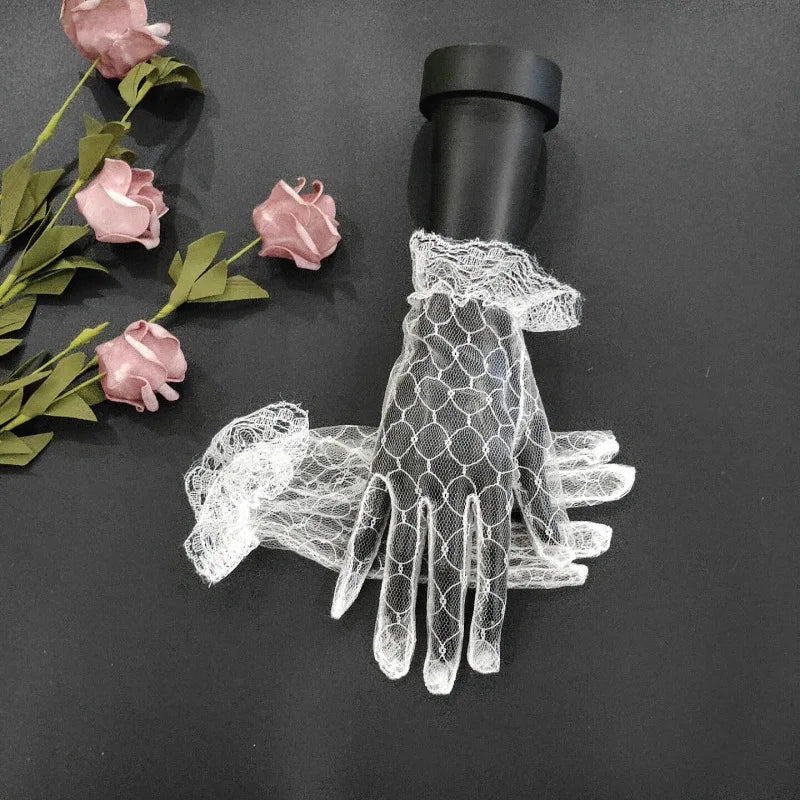 Braut Spitzenhandschuhe – Elegante Kurze Mesh Handschuhe für Hochzeit Kaufschwan®