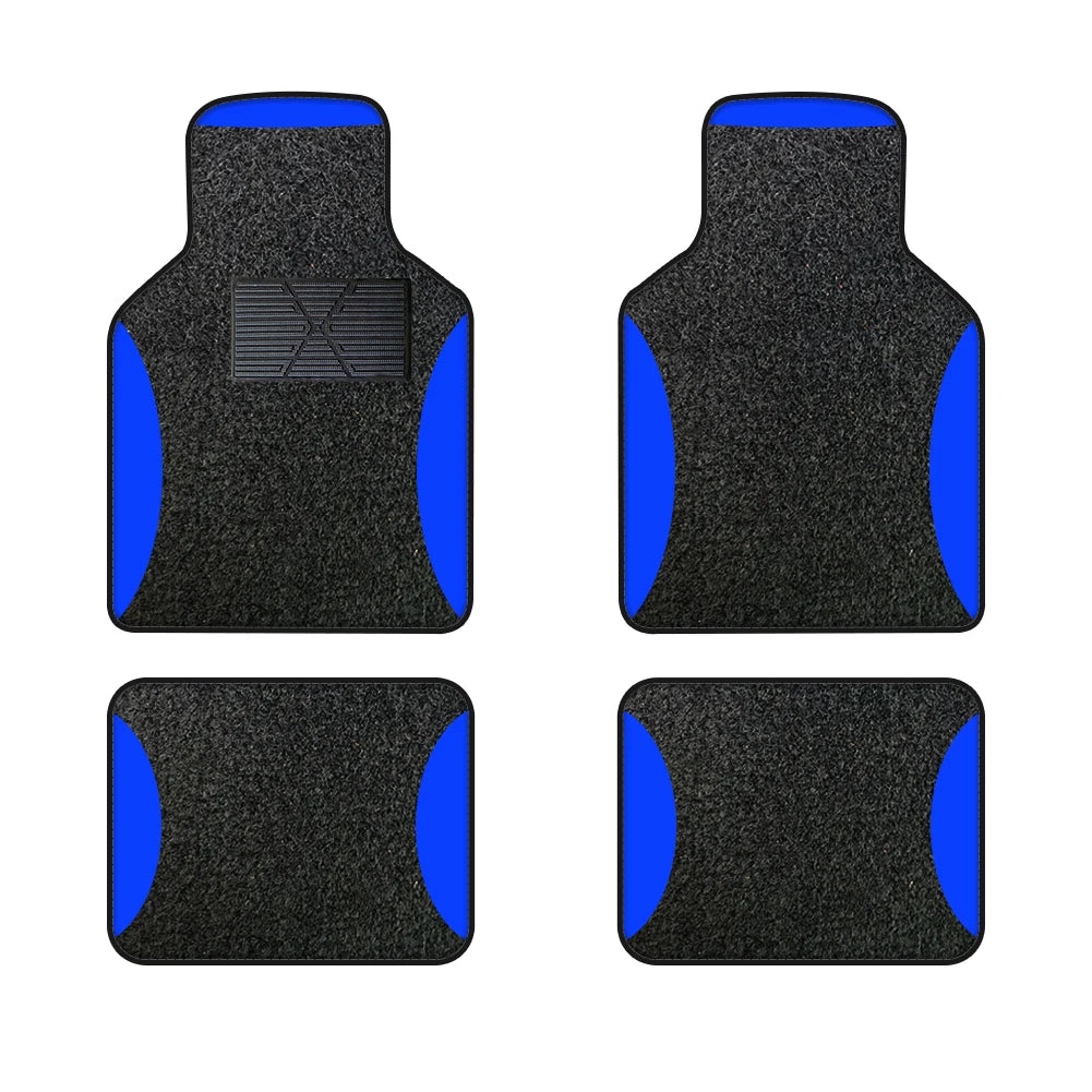 Universelle Autoschalenmatten – 4-teiliges Set aus Polyester-Velours, wasserdicht & rutschfest Kaufschwan® Blau