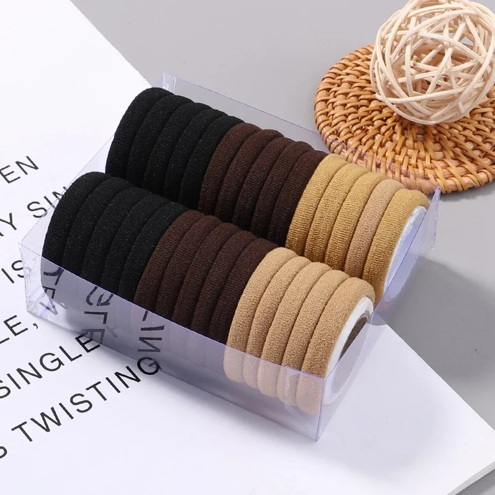 30 Stück Elastische Haargummis Damen & Mädchen | Bunte Nylon-Haargummis & Scrunchies | Zopfgummis Haaraccessoires Kinder Kaufschwan® 30er Set 3
