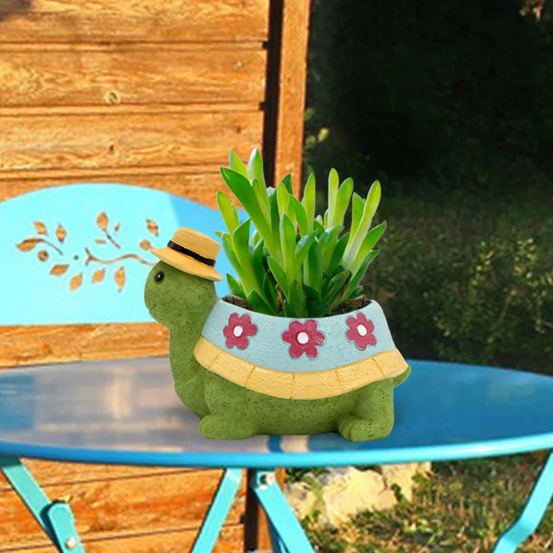 Cartoon Tier Sukkulenten Blumentopf – Niedlicher Schildkröten Pflanztopf | Desktop Wohndeko Ornament Garten Pflanzgefäß Kaufschwan®