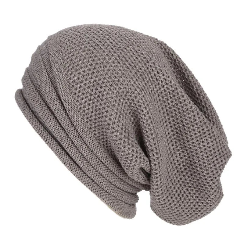 Winter Slouchy Beanie Mütze – Oversize Woll-Strickmütze für Damen & Herren | Warme Baggy Mütze für Ski & Alltag Kaufschwan® Hellgrau