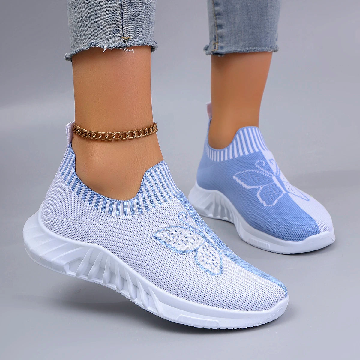 Frühling Damen Slipper – Bequeme, Atmungsaktive, Leichte & Langlebige Freizeitschuhe | Einfach zum Hineinschlüpfen Kaufschwan® Blau 37