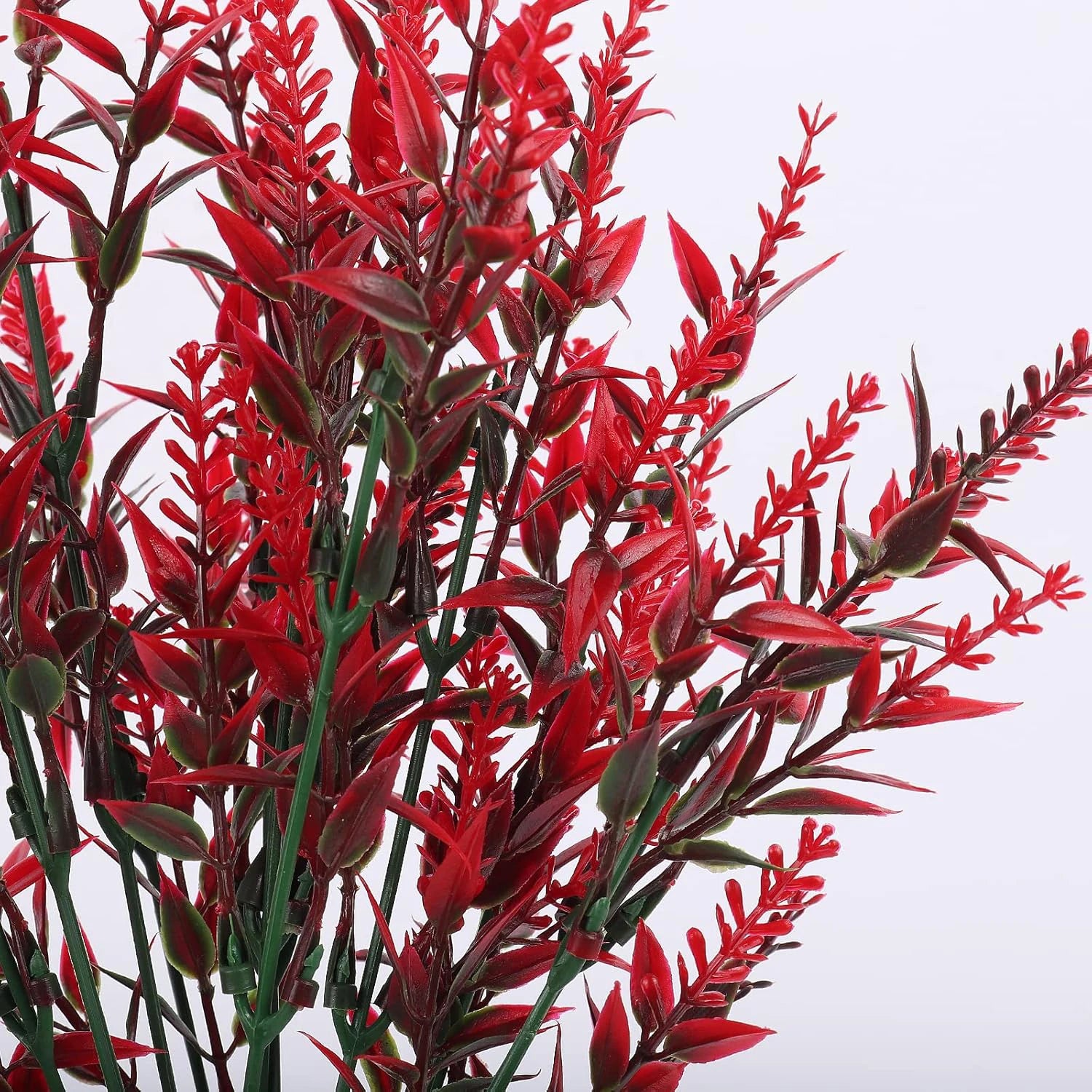 Künstliches Lavendelgras aus Kunststoff – Kunstblume für Hochzeit, Zuhause, Garten & Vasen Dekoration | DIY & Fotorequisiten Kaufschwan® Rot