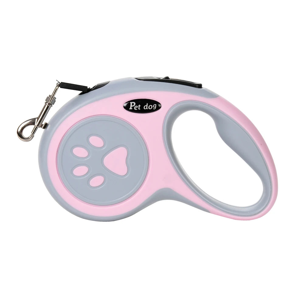Automatische Ausziehbare Hundeleine 3M 5M Nylon Rollleine für Kleine Hunde Katzen Kaufschwan® Rosa 3M
