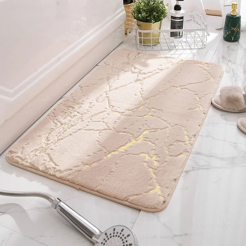 Inyahome Badematte Weiß & Gold – Weich, Rutschfest, Saugfähig Kaufschwan® Beige 40x60cm