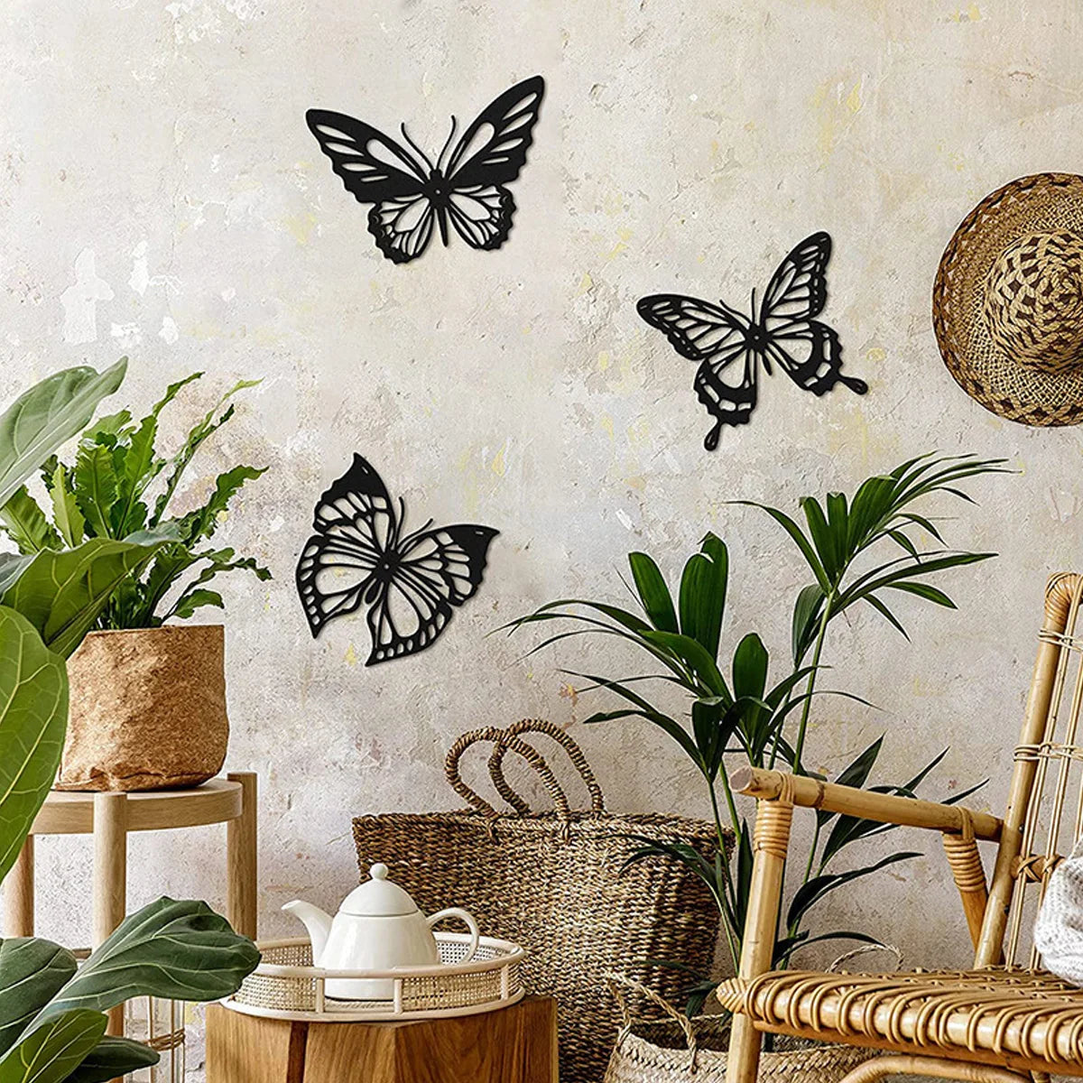 Metall Schmetterling Hohl Wanddeko – Kreative Eisen Hängedekoration Kaufschwan®