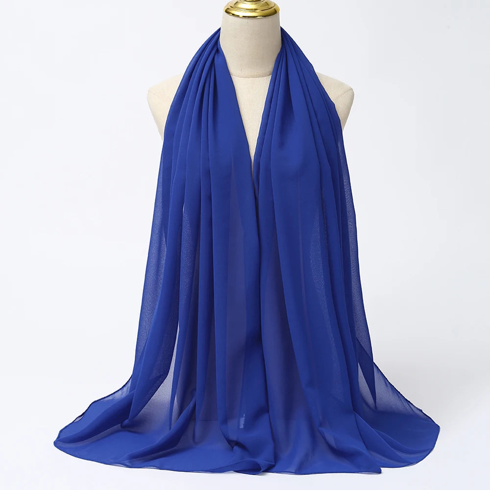 Muslimischer Chiffon Hijab Schal – Damen Langer Einfarbiger Kopf Schal | Eleganter Jersey Schleier & Modisches Umschlagtuch