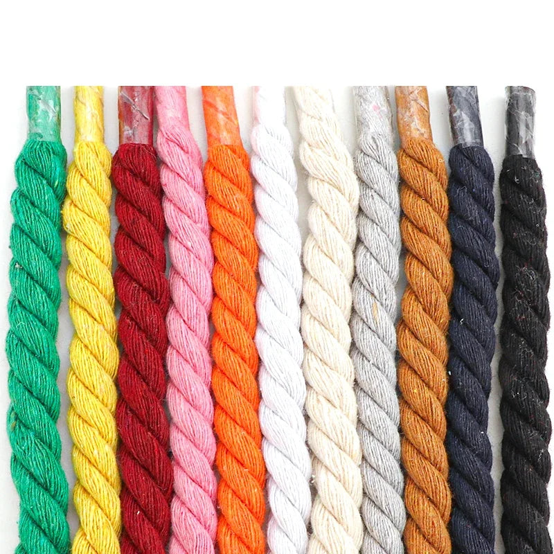 Runde Dicke Schnürsenkel – 1cm Baumwoll-Leinen Geflecht | Bunte Robuste Laces für Sneaker, Laufschuhe & Stiefel Kaufschwan®