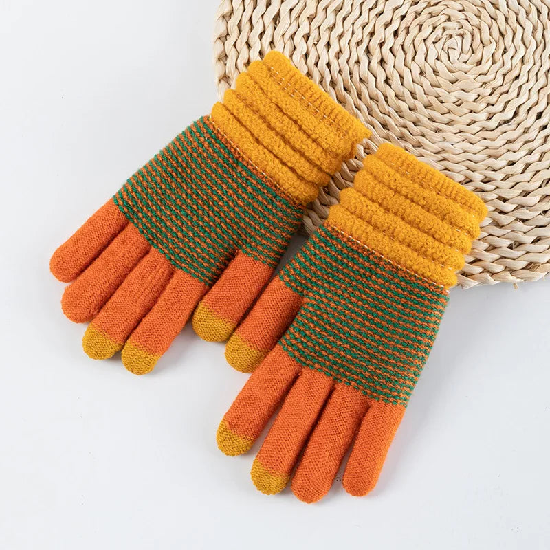 Damen Kaschmir Optik Strickhandschuhe – Warme Winterhandschuhe mit Touchscreen | Verdickte Vollfinger Handschuhe für Herbst & Winter Kaufschwan®