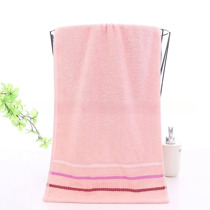 Verdickte Reine Baumwoll Handtücher – Klasse A Qualität Gesichtstücher für Erwachsene | Starke Wasseraufnahme Baumwoll Haushaltstücher Kaufschwan® Rosa 34x73cm