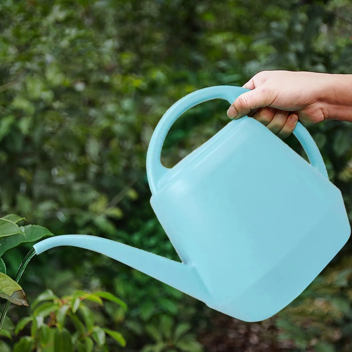 Home Garden 4L Watering Can Long Mouth Large Capacity Plant Sprinkler Garden Tool Lightweight Watering Pot Kaufschwan® Cyan