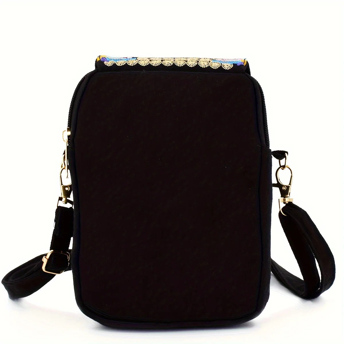 Umhängetasche mit Stickerei – Exquisite Schultertasche mit Klappverschluss für Damen | Handy- & Kleingeldtasche Kaufschwan®