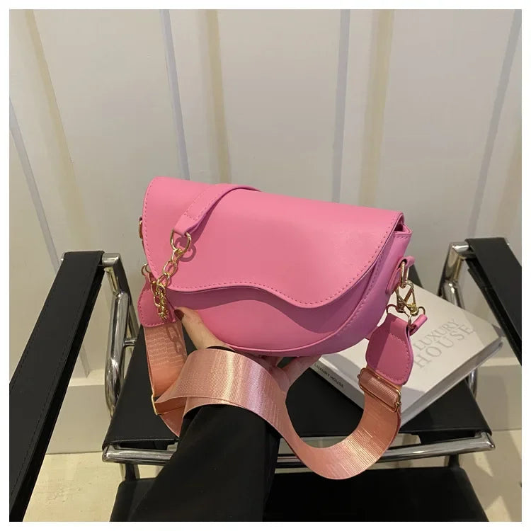 Damen Vintage Doppelriemen Schultertasche – Einfarbige PU Leder Crossbody Handtasche & Geldbörse