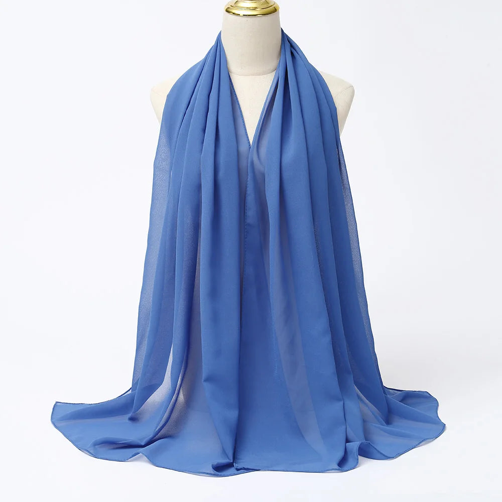 Muslimischer Chiffon Hijab Schal – Damen Langer Einfarbiger Kopf Schal | Eleganter Jersey Schleier & Modisches Umschlagtuch Kaufschwan®