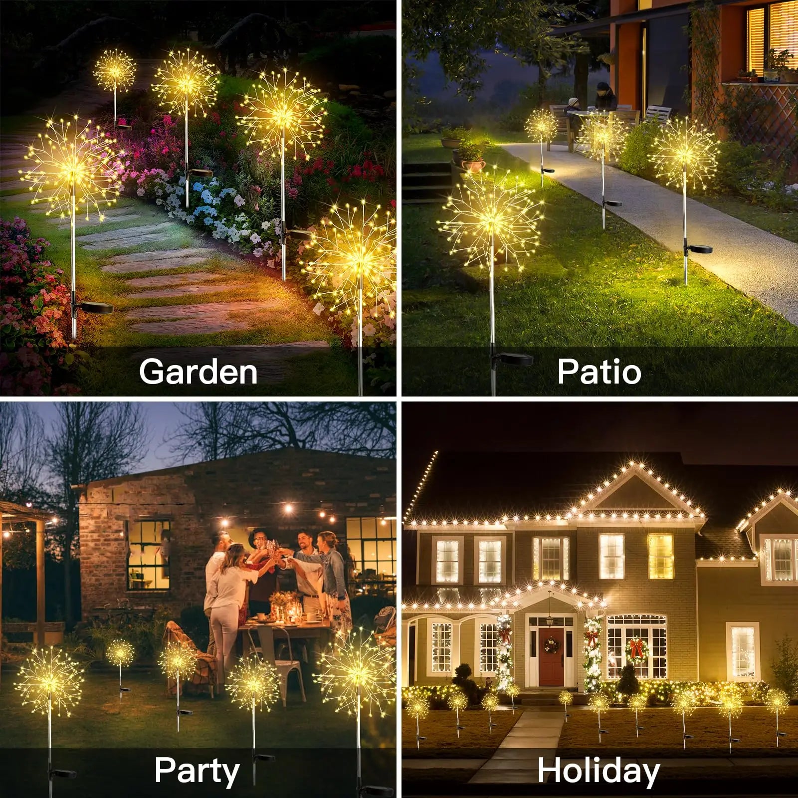 200LED Solar-Feuerwerkslichter – Wasserdichte Gartenlichter für Außenbereich, Terrasse, Weg & Blumenbeet Kaufschwan®