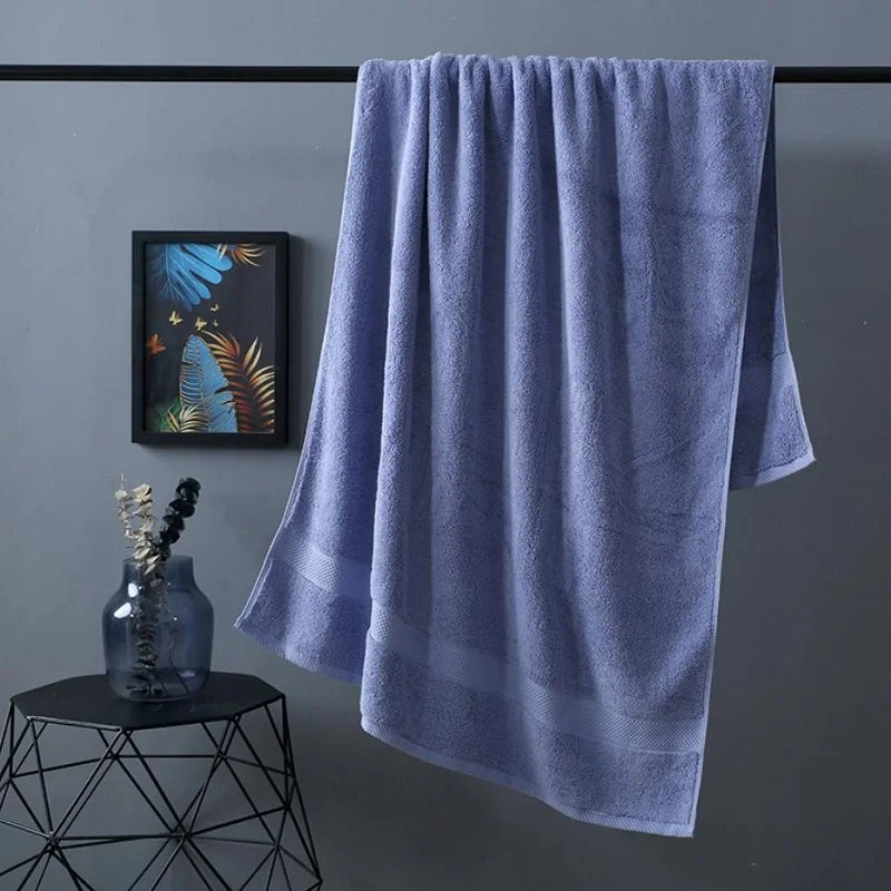 Baumwolle Badetuch – Weiches & Saugfähiges Großes Handtuch für Erwachsene | Hotel & Spa Qualität für Badezimmer & Strand Kaufschwan® Blau 70x140cm
