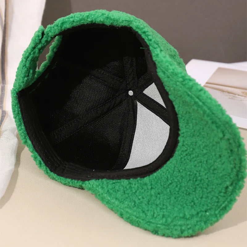 Neue 16 Farben Herbst Winter Baseballkappe | Damen Kappe aus Kunstlammwolle | Warme Plüsch Baseballkappe Kaufschwan®