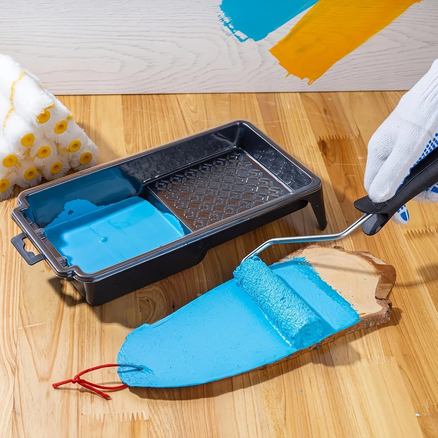 Farbroller Bürsten Set mit Dichter Borste – Latex Malerwerkzeug für Hausflächen Kaufschwan®