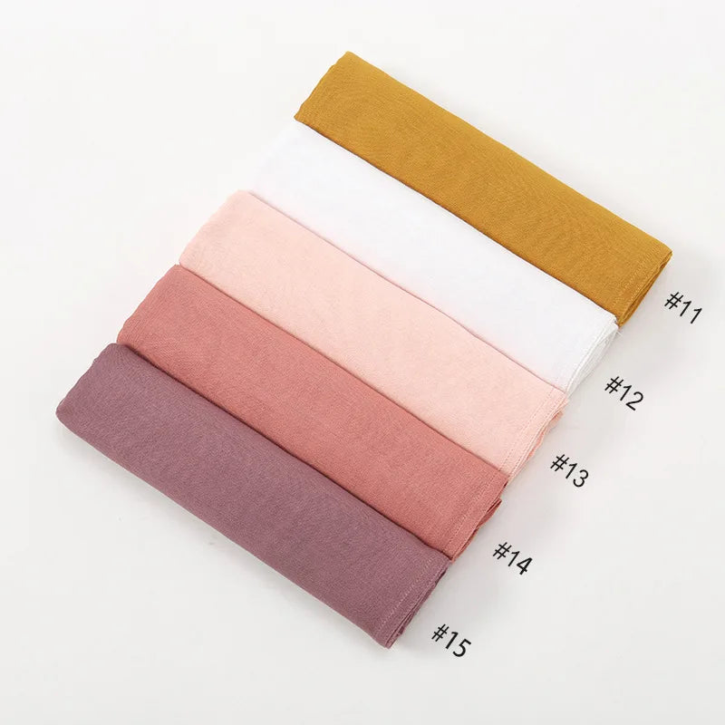 Damen Hijab Schal aus Baumwolle, Rayon & Modal – Großformat 190×85cm | Muslimisches Kopftuch, Eleganter Turban & Umschlagtuch Kaufschwan®
