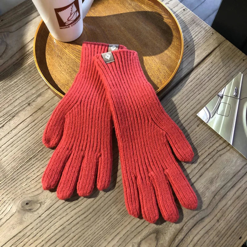 Damen Fashion Touchscreen Strickhandschuhe – Warme Flauschige Winterhandschuhe | Alltag, Arbeit & Outdoor Kaufschwan® Rot Einheitsgröße