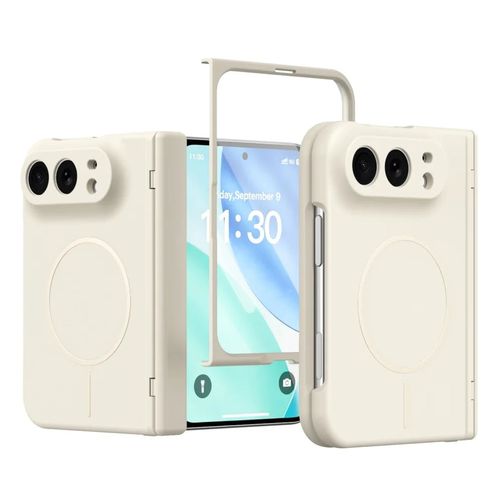 Luxuriöse Magnetische Schutzhülle mit Weicher Haptik für iPhone Duo 18 Fold – MagSafe-Kompatible Hartschale mit Glasfolie und Scharnierschutz Kaufschwan®