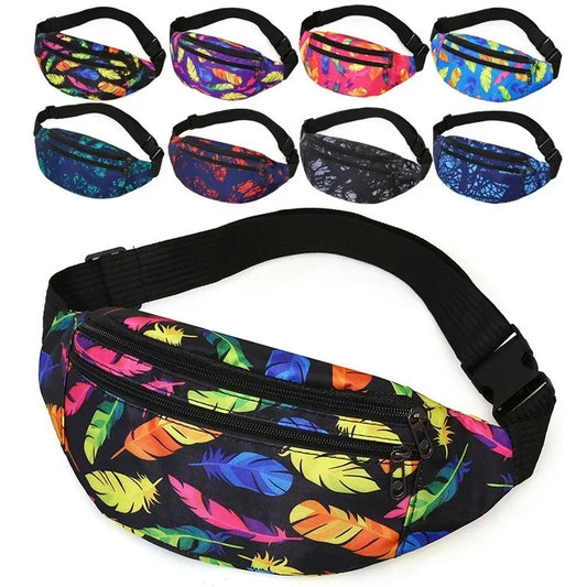 Bunte Feder Design Gürteltasche – Damen & Herren Sport Fanny Pack | Crossbody Brusttasche, Handy Tasche & Multifunktion Hüfttasche Kaufschwan®