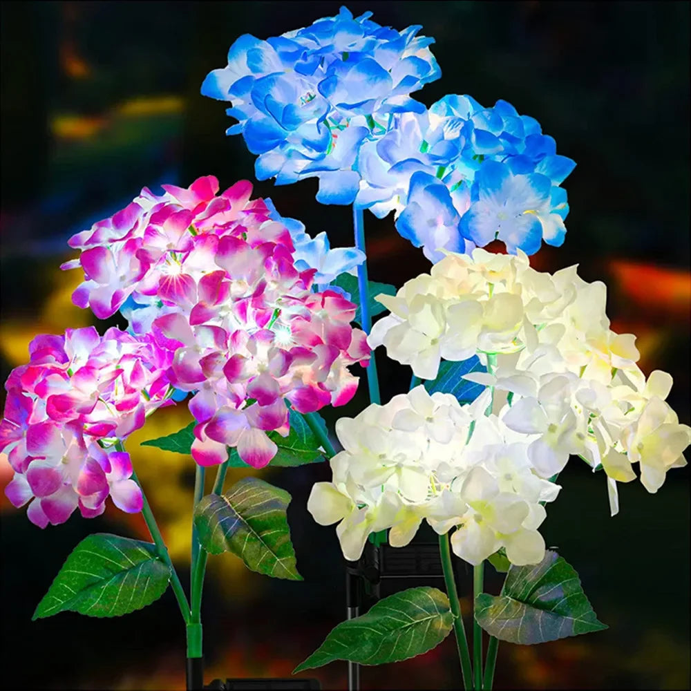 Solar Hydrangea Gartenlichter – LED Blumenleuchten mit Erdspieß für Außenbereiche & Frühlingsdeko Kaufschwan®