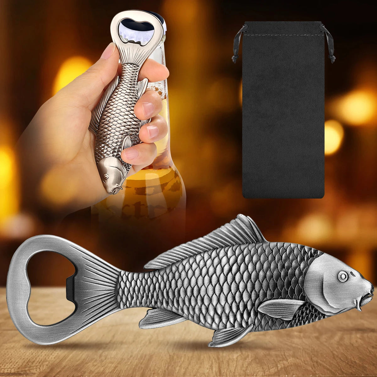 Karpfen Fisch Flaschenöffner – Metall Angel Design Geschenk für Männer Kaufschwan®