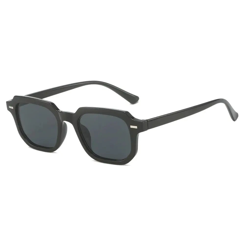 Retro-Sonnenbrille mit Vieleckigem Rahmen – Runde Sonnenbrille mit Nieten, Gestreiften Bügeln und UV400-Schutz zum Autofahren und für Freizeitaktivitäten Kaufschwan® Design 5