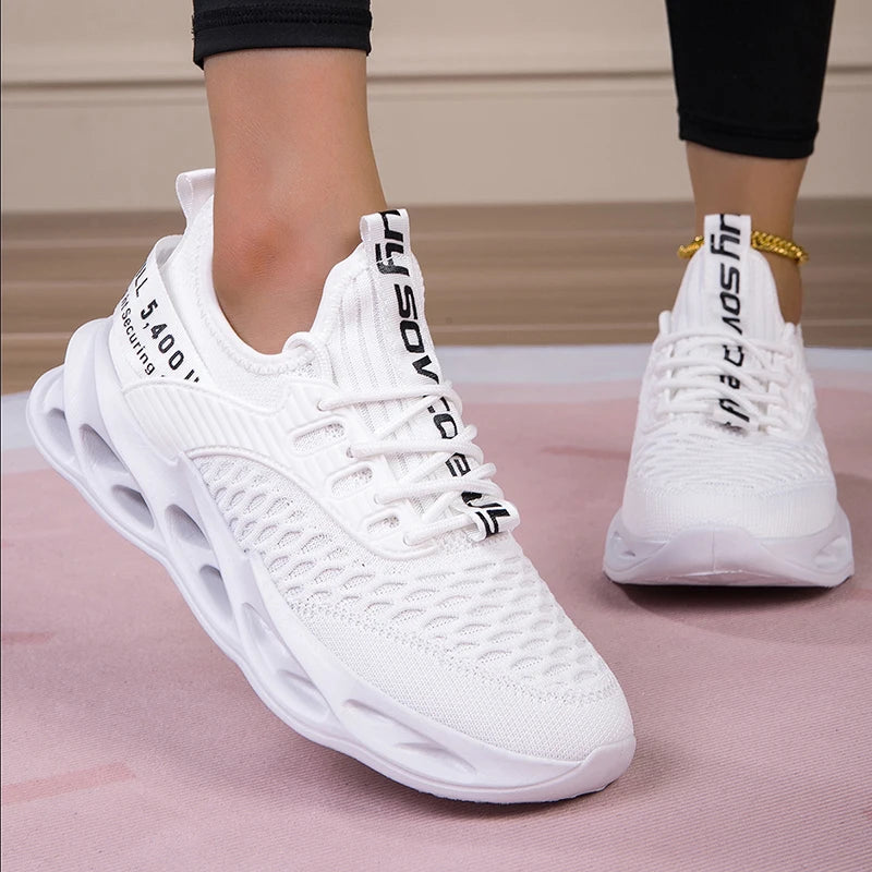 Damen Sportschuhe – Modische Plateau-Sneaker | Frühling & Winter Laufschuhe für Frauen | Auch in Übergrößen bis 43 Kaufschwan® Weiß 39
