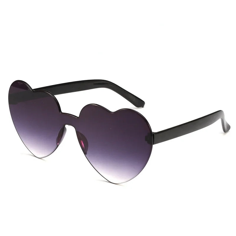 Randlose Herzförmige Polarisierte Sonnenbrille – Farbenfrohe Getönte Sonnenbrille mit UV400-Schutz und Polycarbonatgläsern für Damen und Mädchen Kaufschwan® Lila