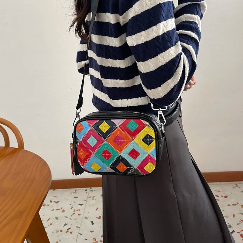 Kleine Bunte Ledertasche – Luxus Damen Handtasche, Crossbody & Schultertasche in Hochwertiger Verarbeitung