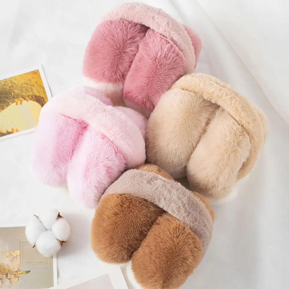 Modische Kunstfell Ohrwärmer in Bonbonfarben – Dicke Faltbare Plüsch Ohrklappen | Weiche Winter Accessoires für Damen & Mädchen Kaufschwan®