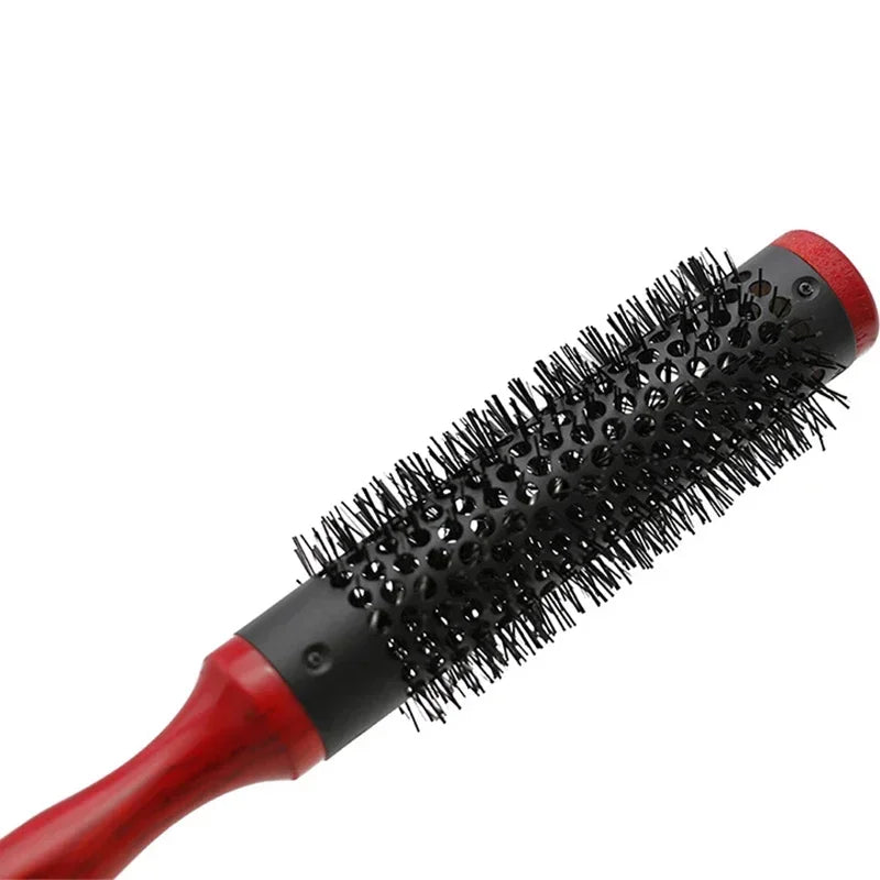 Professionelle Antistatische Rundbürste – Wildschweinborsten Föhn- & Lockenbürste | Styling-Tool für Lockiges Haar & Salon