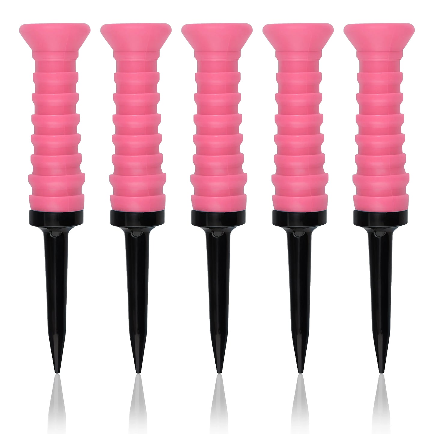 5 Stück 360° Flexible Gummigolf-Tees – 83mm (3,27 Zoll) | Langlebige, Reibungsarme Bunte Tees für Driving Range & Alltagsspieler Kaufschwan® Rosa