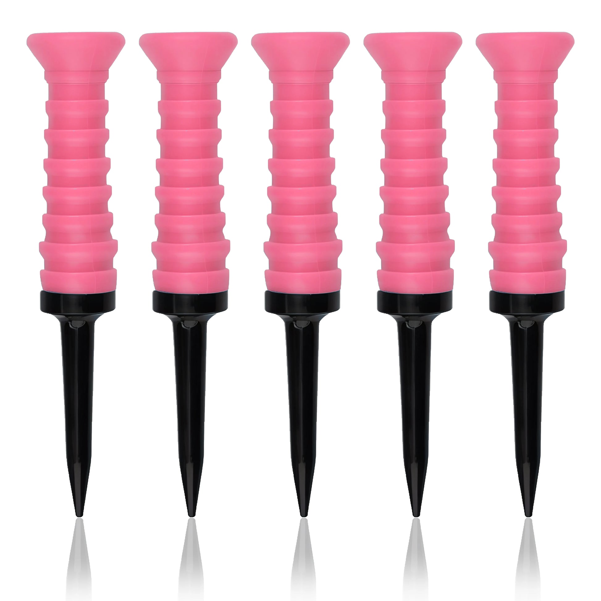 5 Stück 360° Flexible Gummigolf-Tees – 83mm (3,27 Zoll) | Langlebige, Reibungsarme Bunte Tees für Driving Range & Alltagsspieler Kaufschwan® Rosa