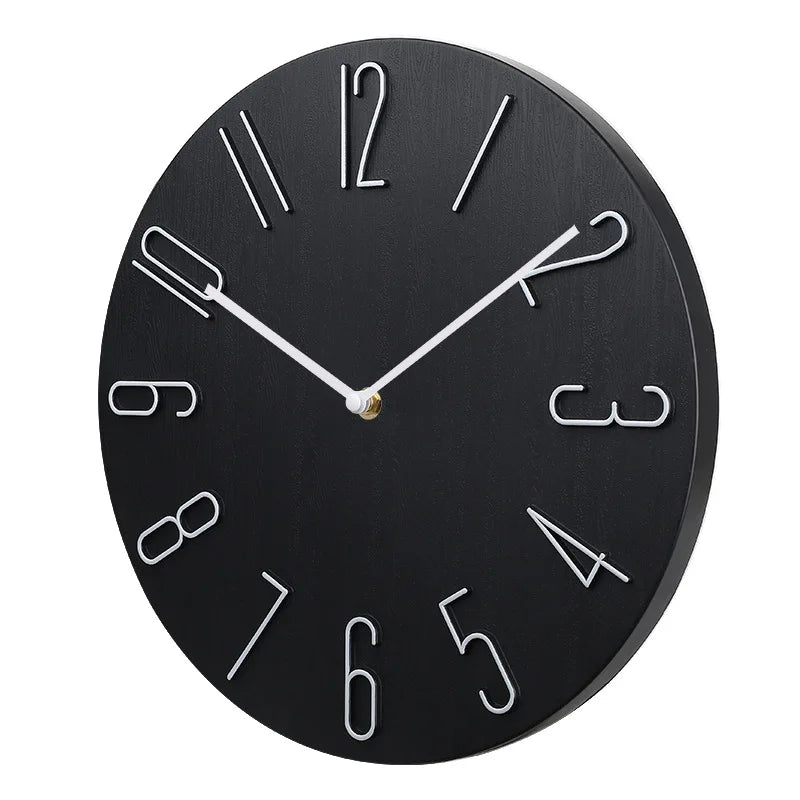 Moderne Minimalistische Luxus Wanduhr – Leise Quarz Deko Uhr Kaufschwan® Schwarz Weiß 8 Zoll