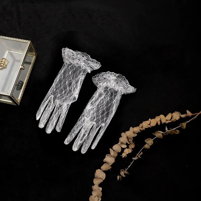 Braut Spitzenhandschuhe – Elegante Kurze Mesh Handschuhe für Hochzeit Kaufschwan®