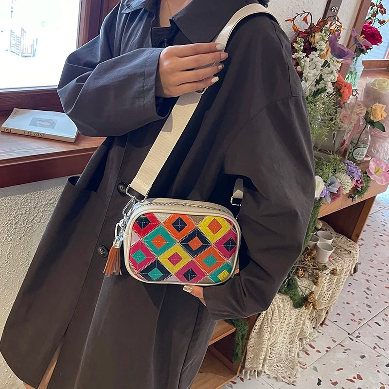 Kleine Bunte Ledertasche – Luxus Damen Handtasche, Crossbody & Schultertasche in Hochwertiger Verarbeitung