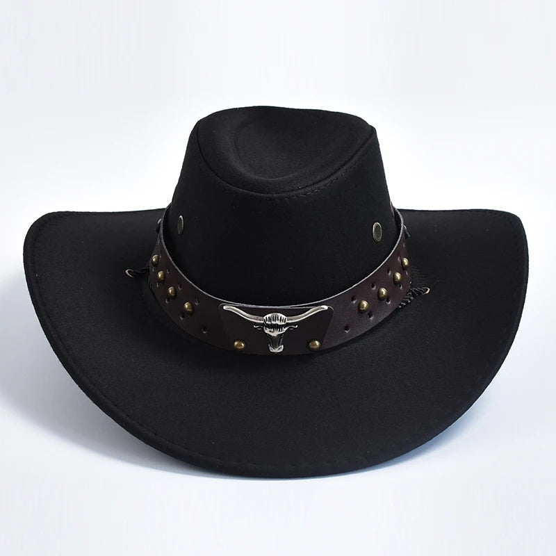 Künstlicher Wildleder Western Cowboy Hut – Vintage Großkrempe Gentleman & Cowgirl Jazz Hut, Feiertage, Party & Cosplay Kaufschwan®