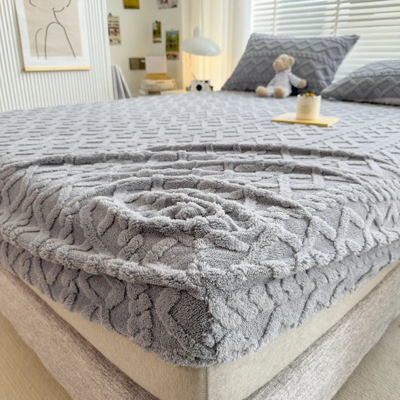 3D Prägung Samt Matratzenschoner – Verdicktes Winter Warm Spannbettlaken & Matratzenschutz Kaufschwan®