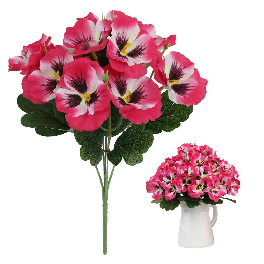 Künstliche Stiefmütterchen – UV-beständiger Kunstblumenstrauß für Vase, Garten, Veranda, Balkon & Innen-/Außendekoration Kaufschwan®