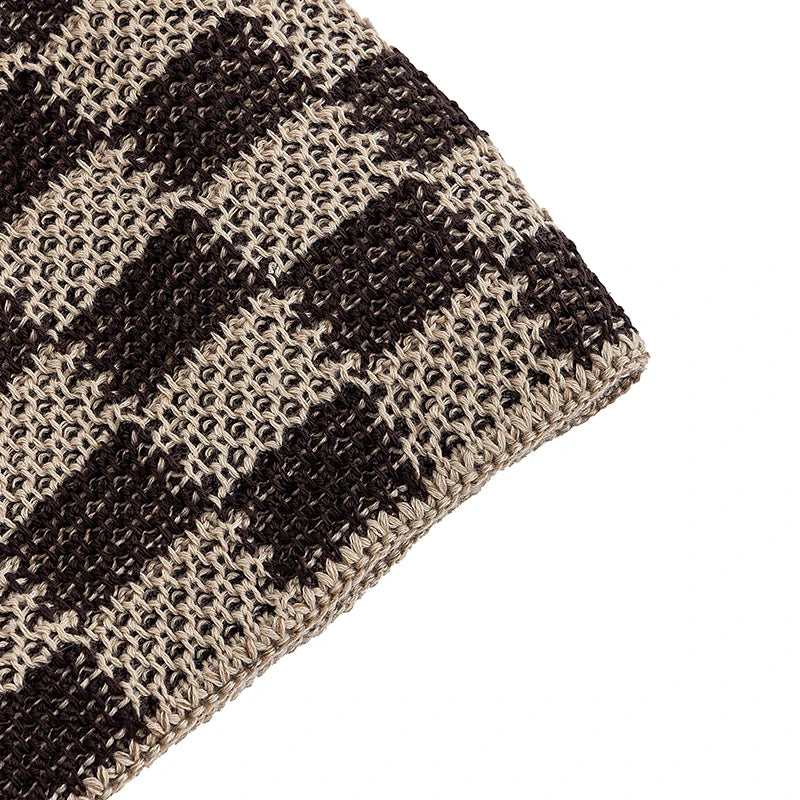 Unisex Slouchy Winter Beanie Mütze – Zweifarbige Grid-Strickmütze für Damen & Herren | Warme Oversize Mütze für Ski & Alltag Kaufschwan®